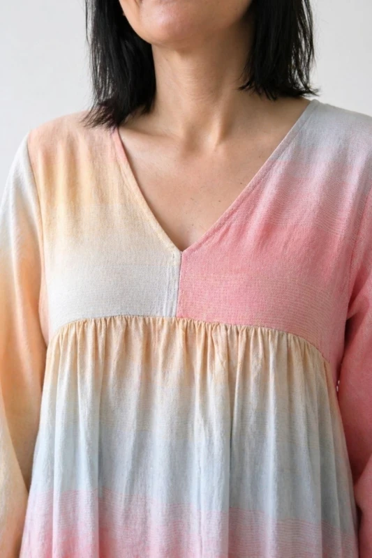 Sukienka damska maxi ombre pastelowa bawełna Italy luźna OVERSIZE