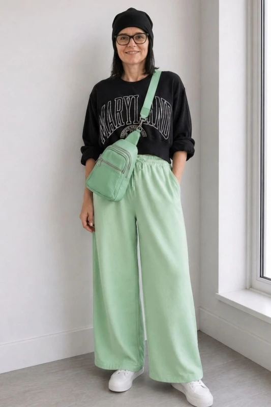 Bluza damska crop MARYLAND czarna oversize KRÓTKA streetwear Uni