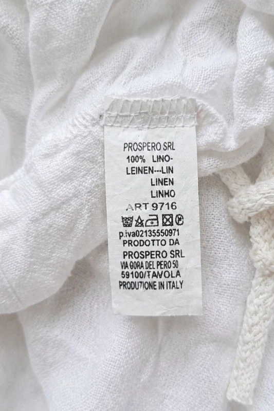 Spodnie damskie białe lniane serduszka Made in Italy lekkie Uni