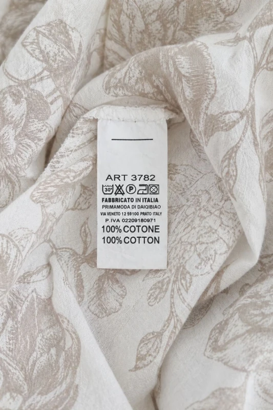 Sukienka damska beżowa boho kwiaty Made in Italy 100% bawełna lekka Uni