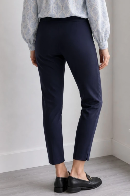 Spodnie damskie granatowe eleganckie klasyczne Made in Italy slim S