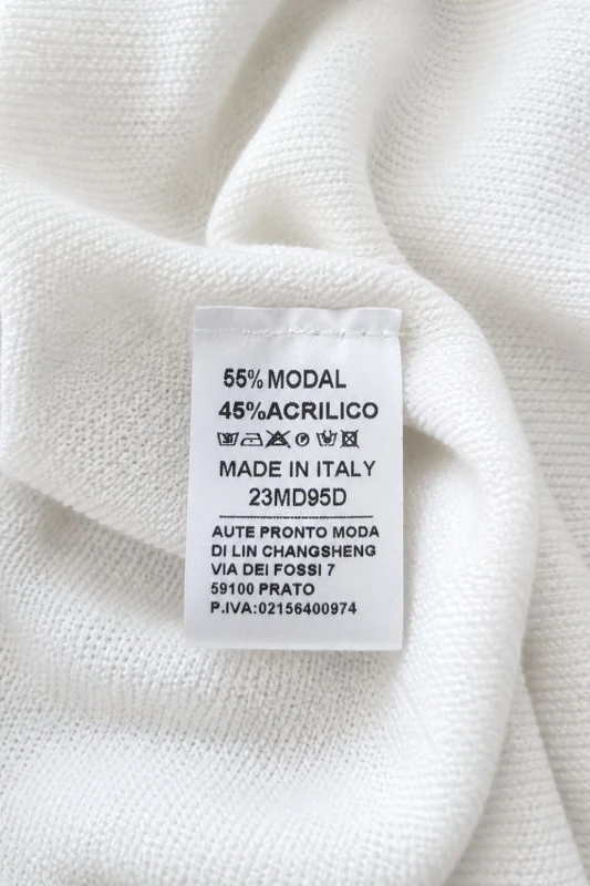 Bluzka damska biała oversize Made in Italy lekka dzianina Uni