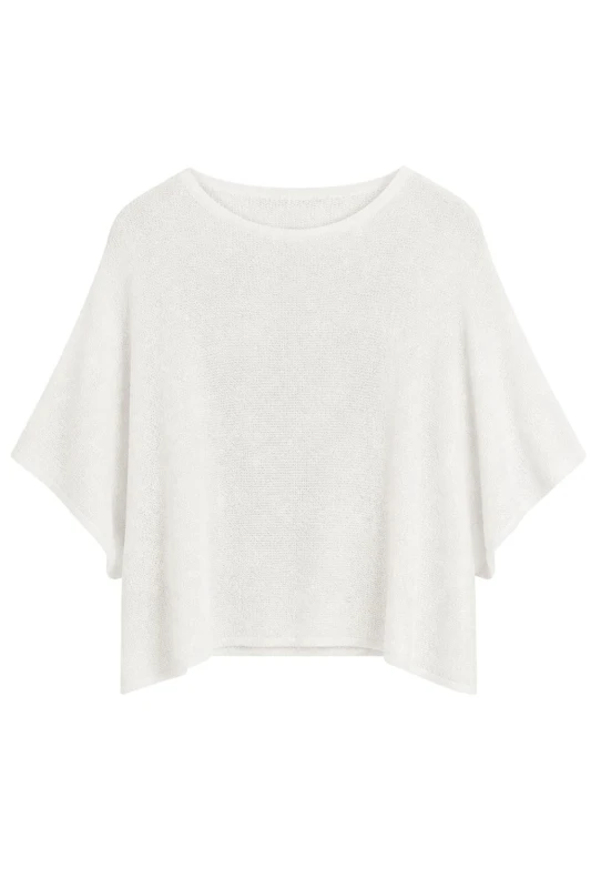 Bluzka damska biała oversize Made in Italy lekka dzianina Uni
