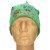 Czapka damska Beanie włoska cienka smerfetka zielona w kwiaty