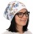 Czapka damska Beanie włoska cienka smerfetka biała w kwiaty