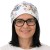 Czapka damska Beanie włoska cienka smerfetka biała w kwiaty