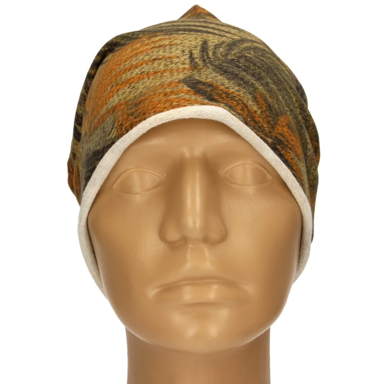 Czapka damska Beanie włoska cienka smerfetka zielona w liście