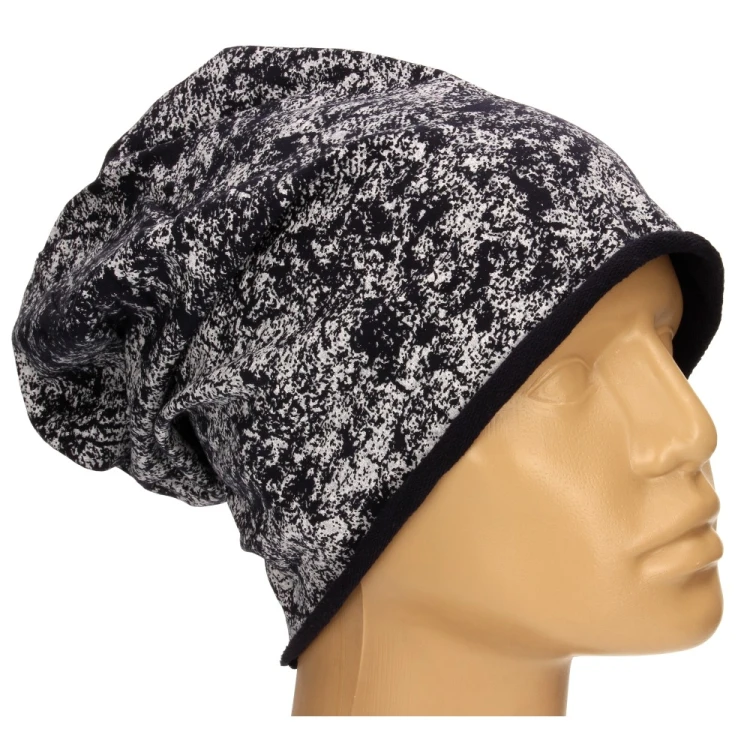 Czapka damska Beanie włoska cienka smerfetka granatowa nakrapiana