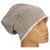 Czapka damska Beanie włoska cienka smerfetka beżowa w drobny wzór