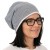 Czapka damska Beanie włoska cienka smerfetka jasnoszara w drobny wzór
