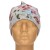 Czapka damska Beanie włoska cienka smerfetka szara w kolorowe kwiaty