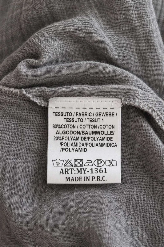 Bluzka tunika damska oversize szara grafit asymetryczna one size