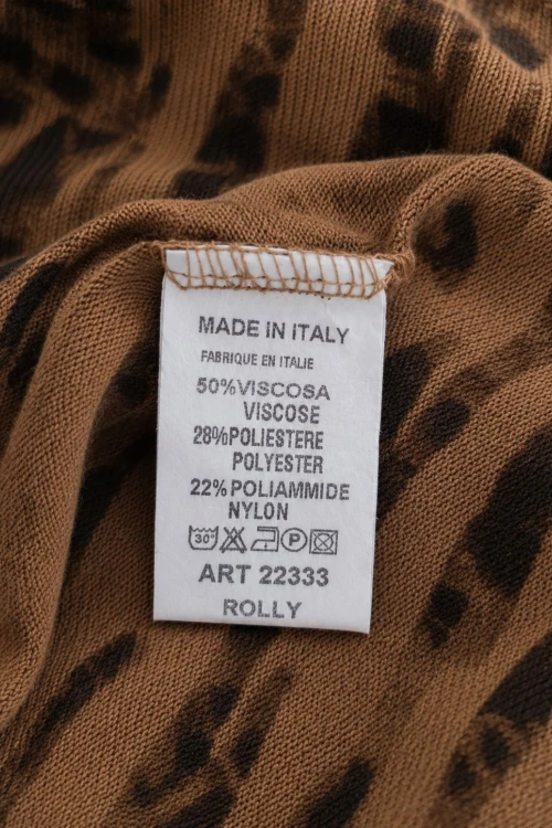 Bluzka damska brązowa zebra oversize wiskoza Made in Italy