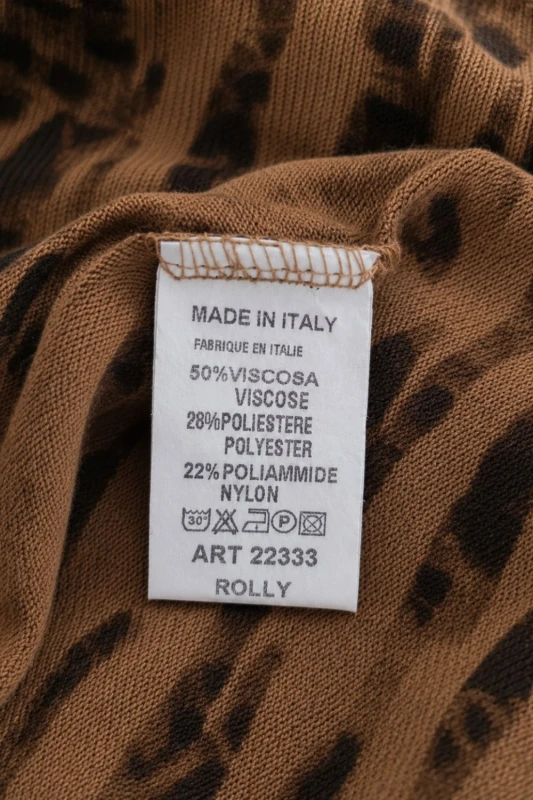 Bluzka damska brązowa zebra oversize wiskoza Made in Italy