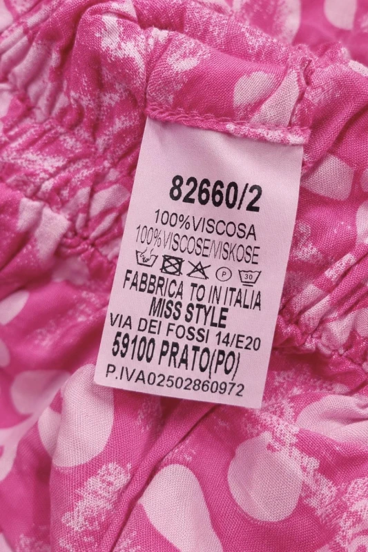 Spodnie damskie szerokie letnie różowe wzorzyste 100% wiskoza Made in Italy