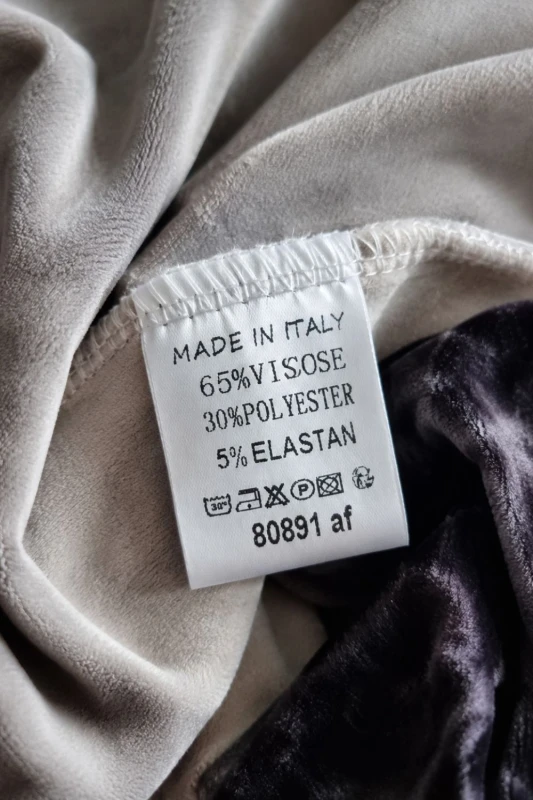 Bluzka damska welurowa ombre Vintage szara grafit one size Made in Italy