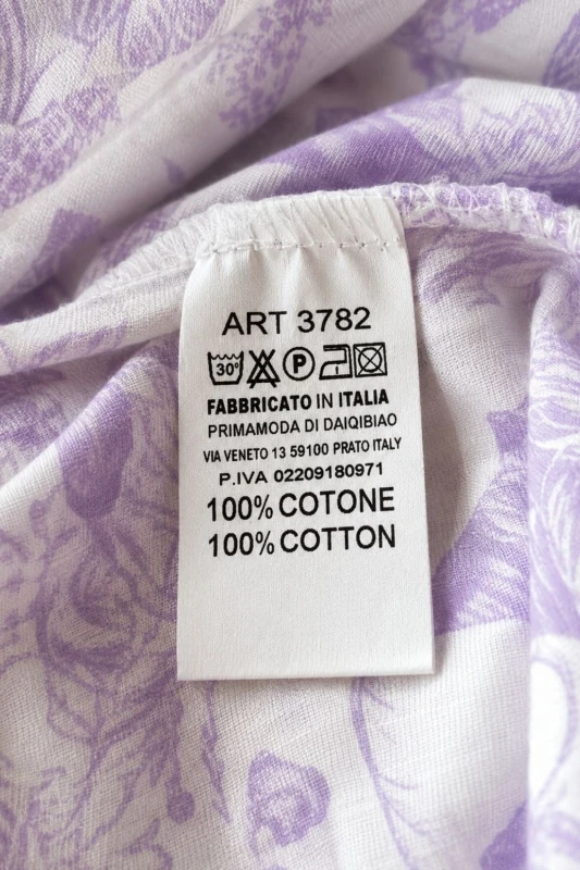 Sukienka damska fioletowa boho kwiaty Made in Italy 100% bawełna lekka Uni