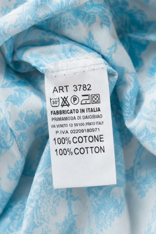 Sukienka damska turkusowa boho kwiaty Made in Italy 100% bawełna lekka Uni