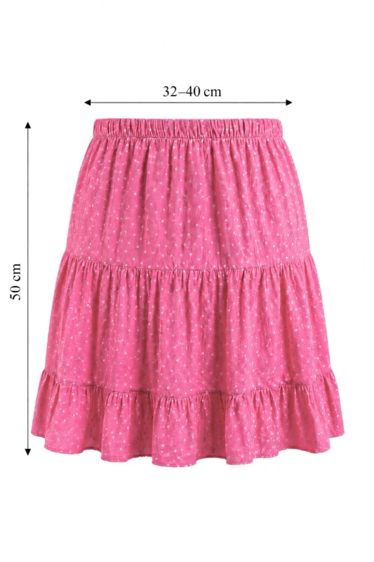 Spódnica damska różowa w białe groszki falbany ONE SIZE