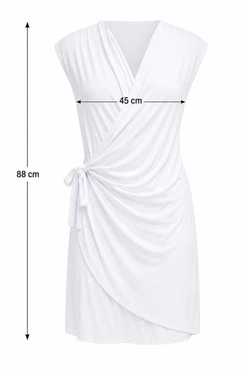 Sukienka damska biała kopertowa wiązana włoska elegancka One Size