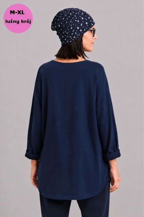 Bluzka tunika damska granat oversize bawełna gwiazda Made in Italy