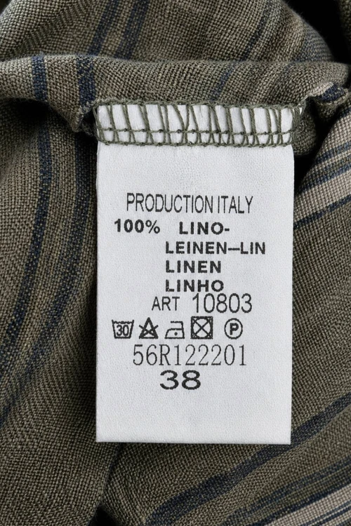 Sukienka damska boho w liście midi 100% len khaki guziki M