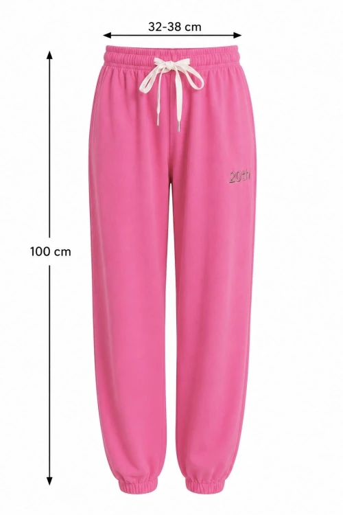 Spodnie damskie dresowe różowe joggery bawełna 85% S/M
