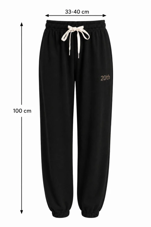 Spodnie damskie dresowe czarne joggery bawełna 85% M/L