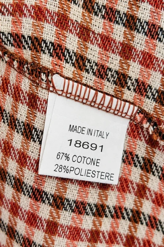 Płaszcz narzutka damska brązowa w kratę one size Made in Italy
