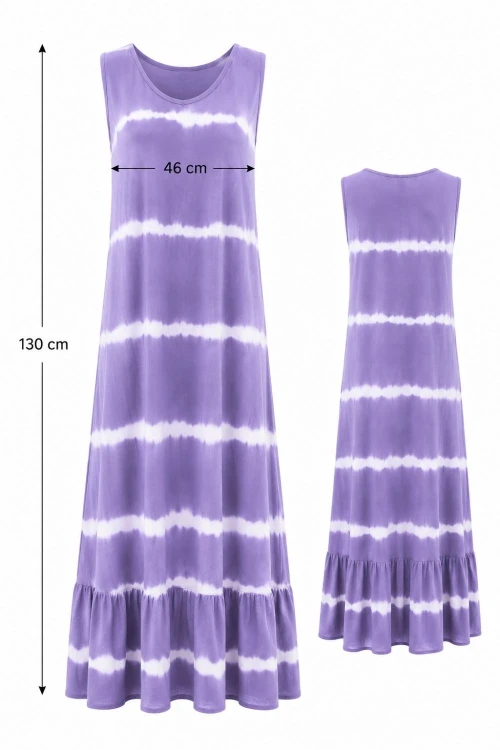 Sukienka damska fioletowo-biała maxi bawełna one size Made in Italy