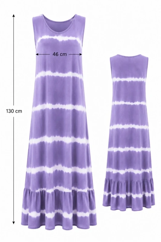 Sukienka damska fioletowo-biała maxi bawełna one size Made in Italy