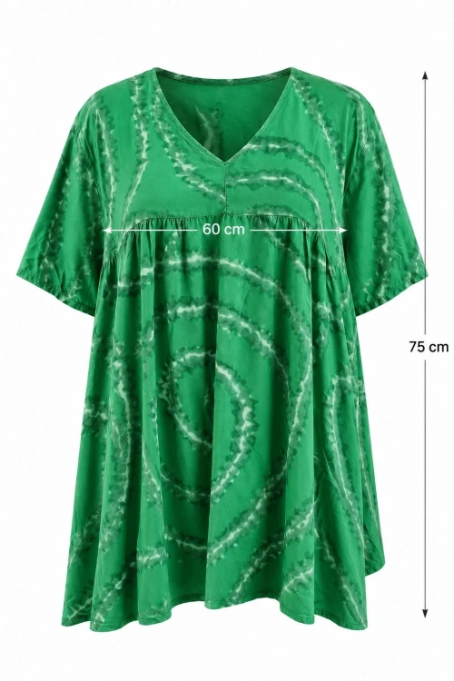 Bluzka damska zielona wiskoza oversize tie-dye Made in Italy