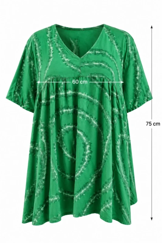 Bluzka damska zielona wiskoza oversize tie-dye Made in Italy
