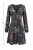 Sukienka damska boho w kwiaty grafit wiskoza Made in Italy