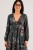 Sukienka damska boho w kwiaty grafit wiskoza Made in Italy