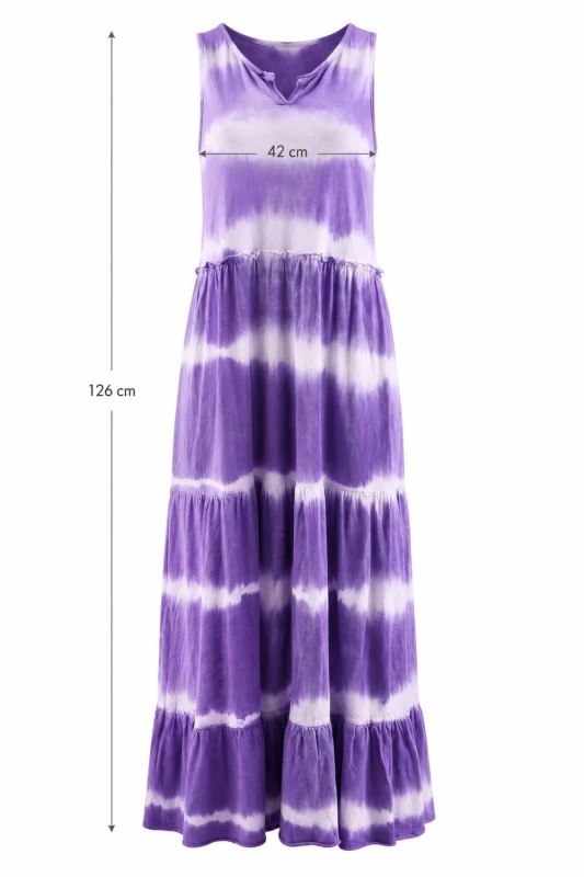 Sukienka damska tie-dye fioletowa bawełna 100% Made in Italy one size