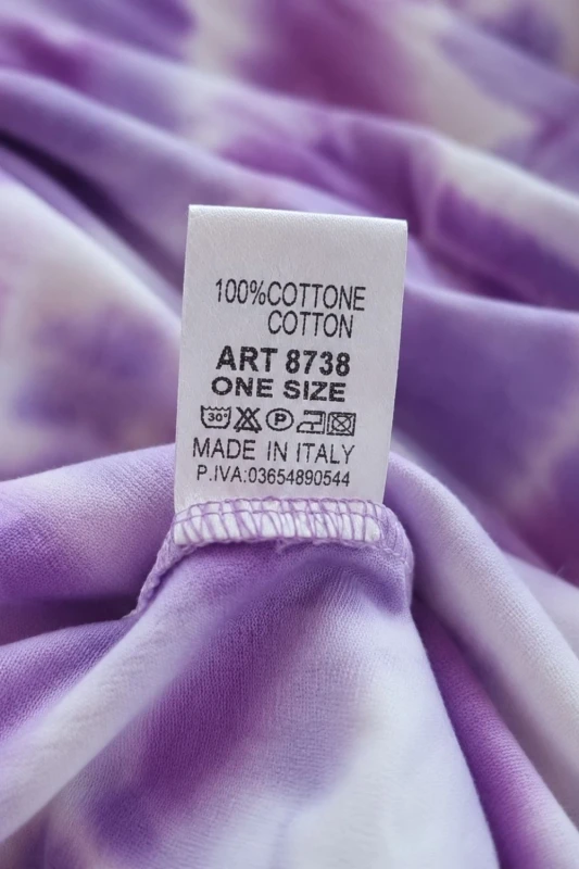 Sukienka damska tie-dye fioletowa bawełna 100% Made in Italy one size
