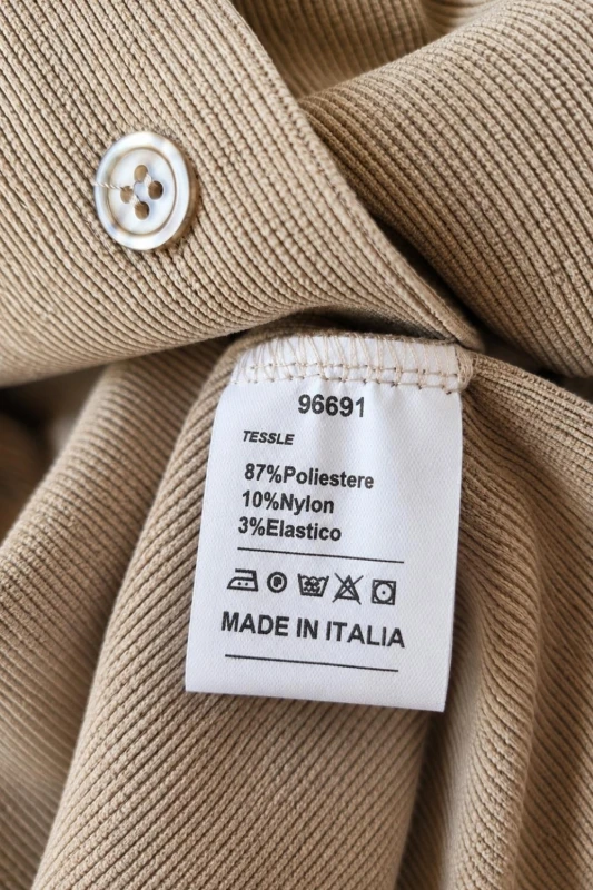 Sukienka damska koszulowa sztruksowa beżowa długa kieszenie Made in Italy