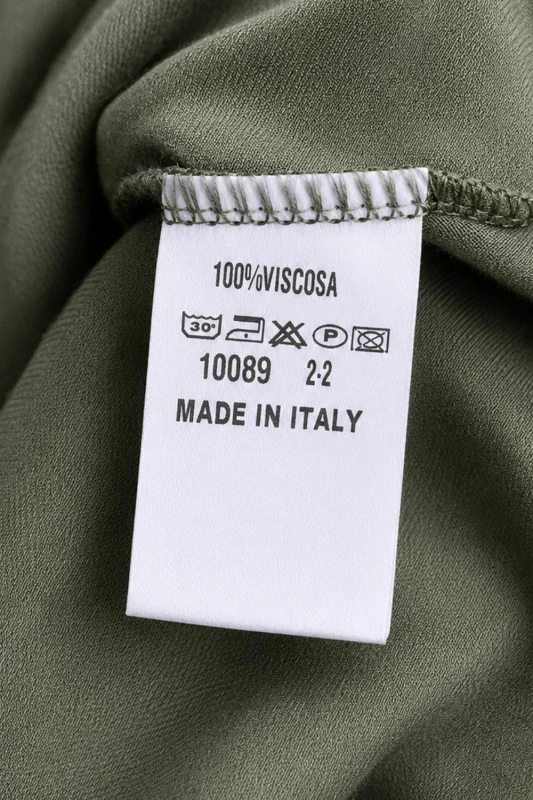 Sukienka damska zielona asymetryczna 100% wiskoza Made in Italy