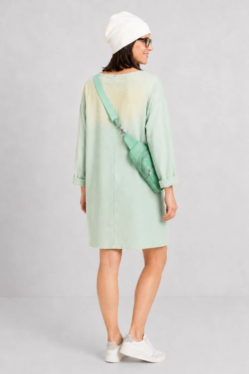 Sukienka tunika damska miętowa ombre z zamkami oversize XL