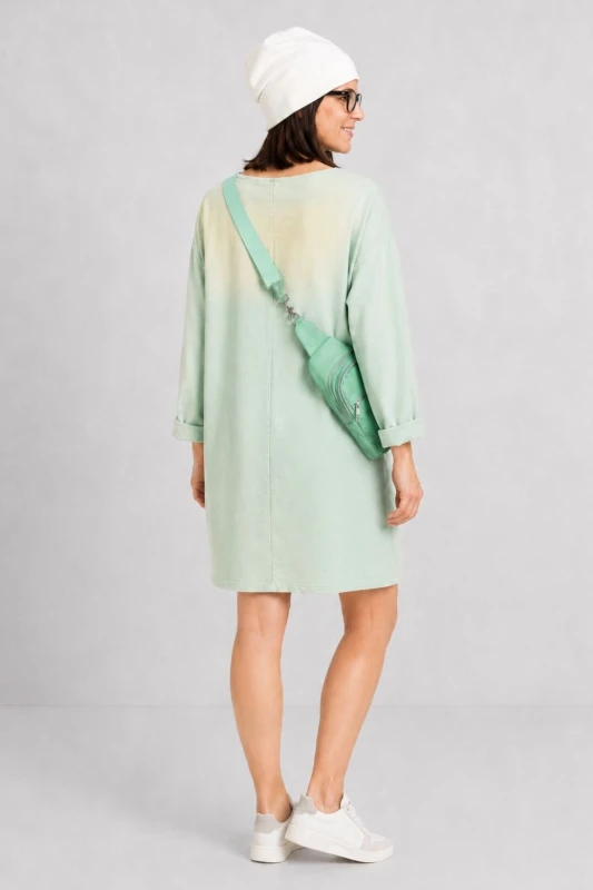 Sukienka tunika damska miętowa ombre z zamkami oversize XL