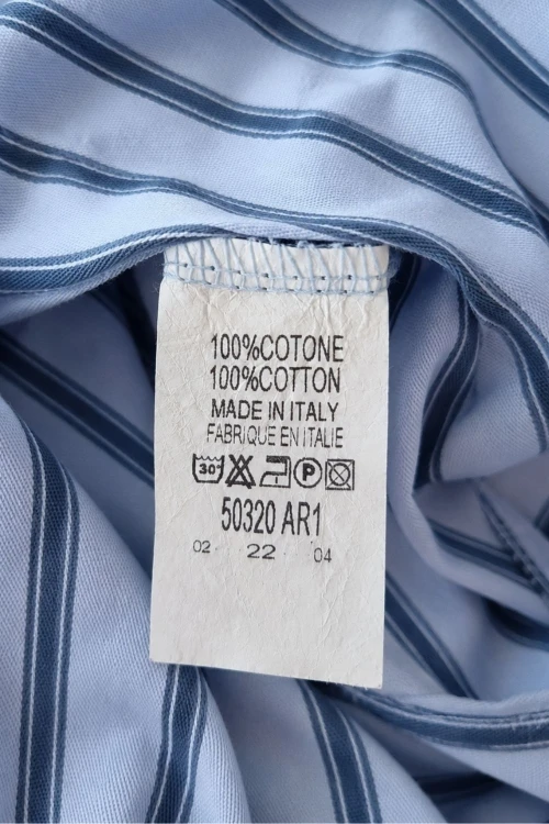 Koszula bluzka damska niebieska w paski bawełna oversize Made in Italy