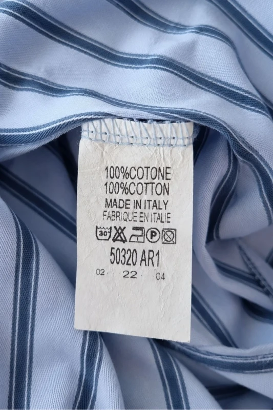 Koszula bluzka damska niebieska w paski bawełna oversize Made in Italy