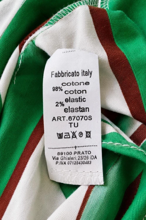 Sukienka damska zielona bawełniana we wzory krótka luźny krój Italy