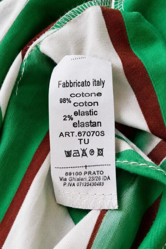 Sukienka damska zielona bawełniana we wzory krótka luźny krój Italy