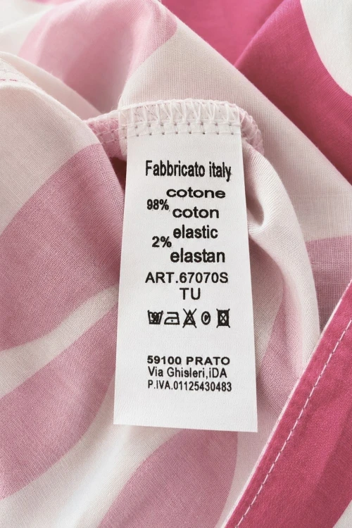 Sukienka damska różowa bawełniana we wzory krótka luźny krój Italy