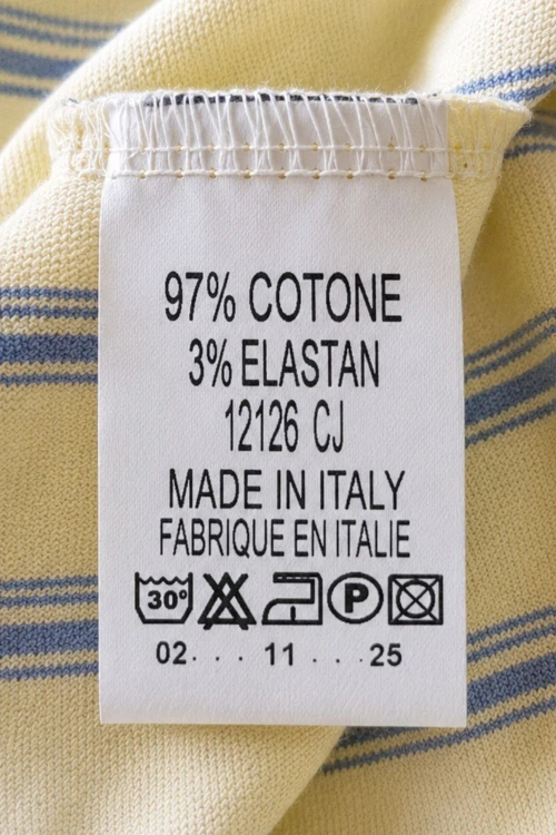 Bluzka damska żółta w paski z chustą oversize bawełna Made in Italy