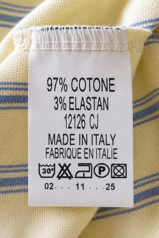 Bluzka damska żółta w paski z chustą oversize bawełna Made in Italy