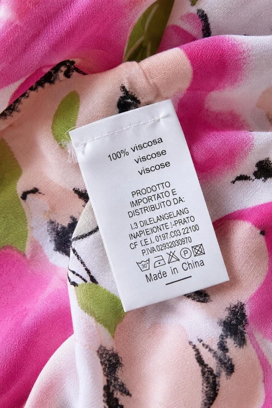 Sukienka damska biała w różowe kwiaty długa kopertowa 100% wiskoza z paskiem