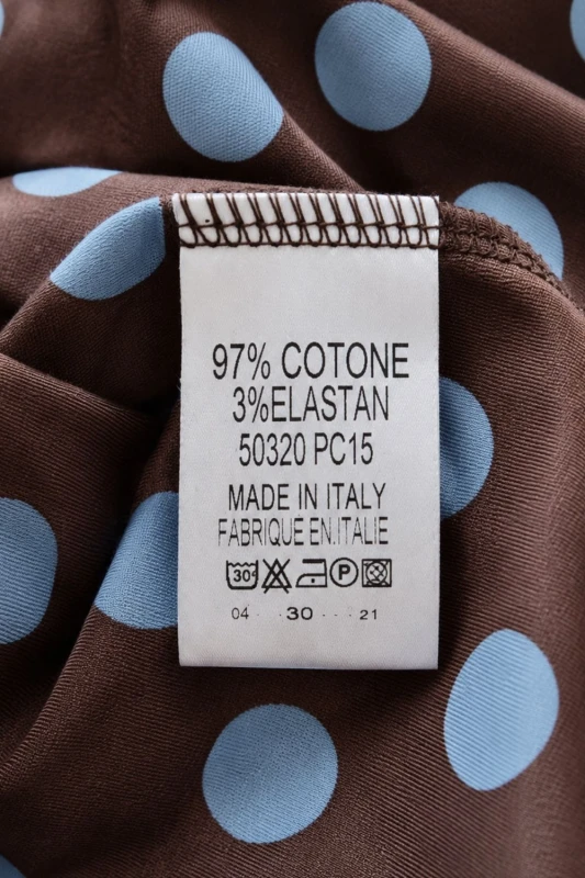 Bluzka koszula damska brązowa w kropki elegancka Made in Italy